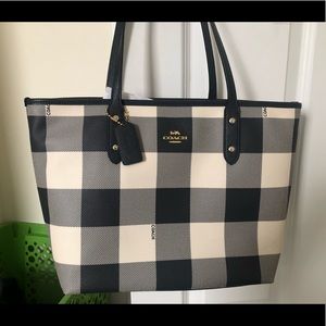 Authentic Coach Buffalo Plaid Tote